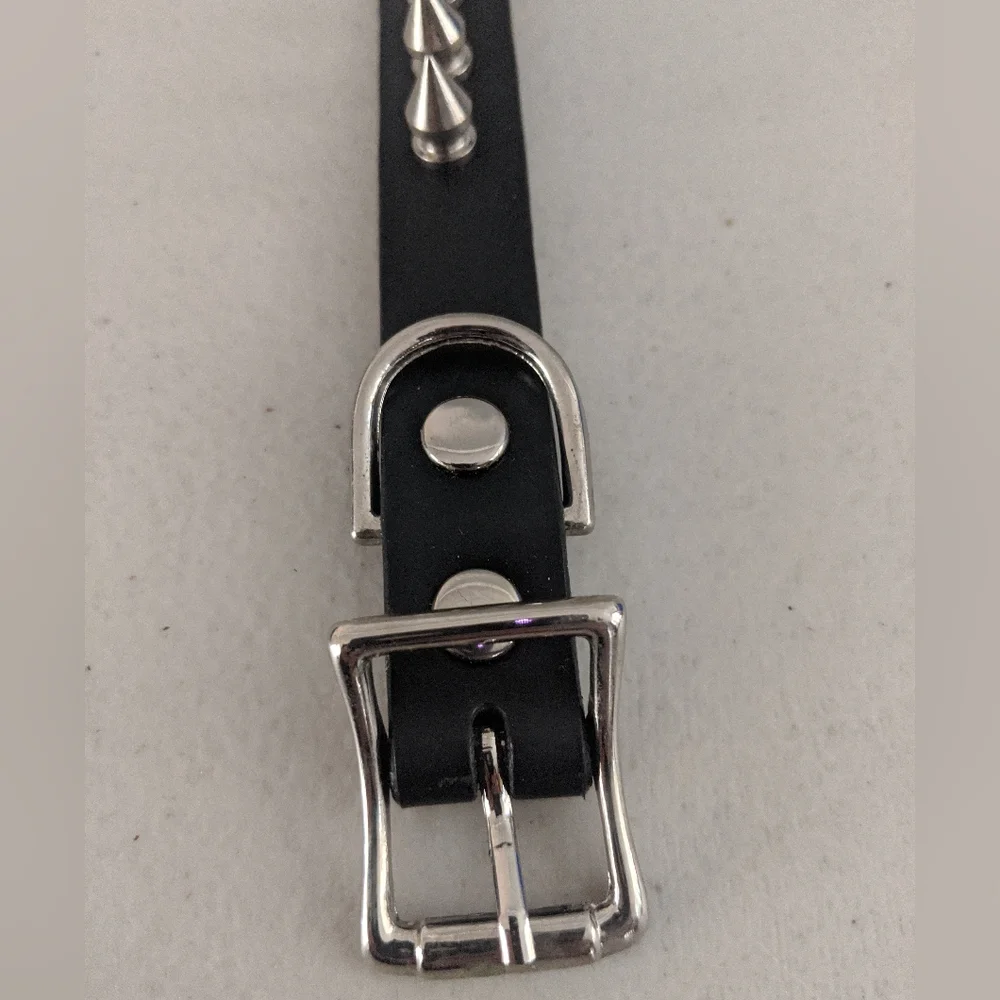 Rare Vintage 90s Hot Topic Leather Spiked Chocker Mall Goth Metal Costume